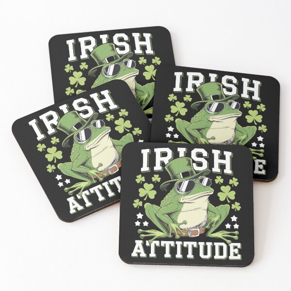 Item preview, Irish Attitude Frog with Sunglasses St Patrick's Day designed and sold by Hananiah Merch.