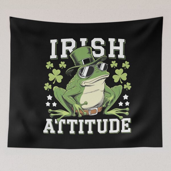 Item preview, Irish Attitude Frog with Sunglasses St Patrick's Day designed and sold by Hananiah Merch.