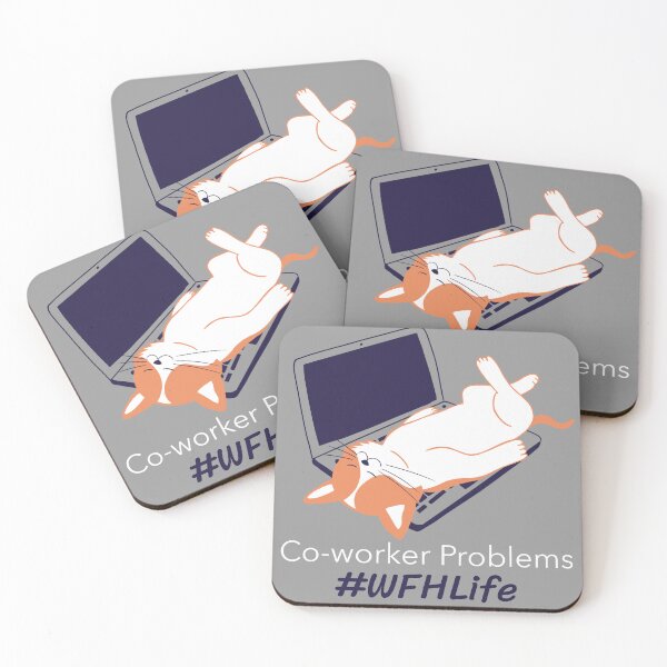 Item preview, Co-Worker Problems: Work From Home Life - orange cat designed and sold by Circle-Cats.