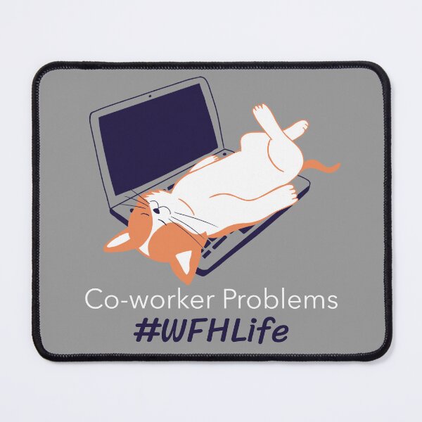Item preview, Co-Worker Problems: Work From Home Life - orange cat designed and sold by Circle-Cats.