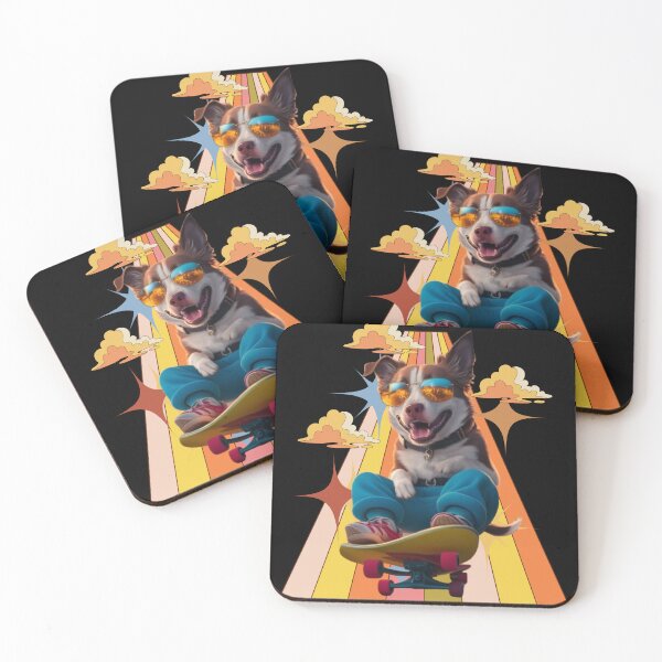 Item preview, Cheerful dog on a skateboard in the clouds designed and sold by MargoMalej.