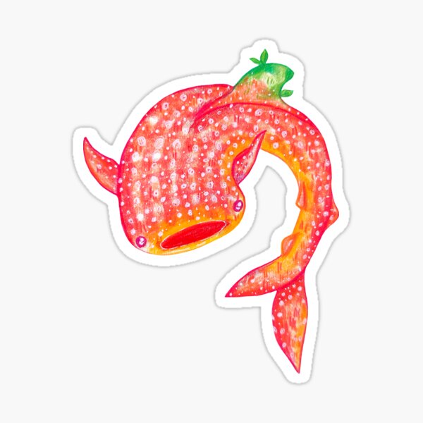Peach whale shark Sticker