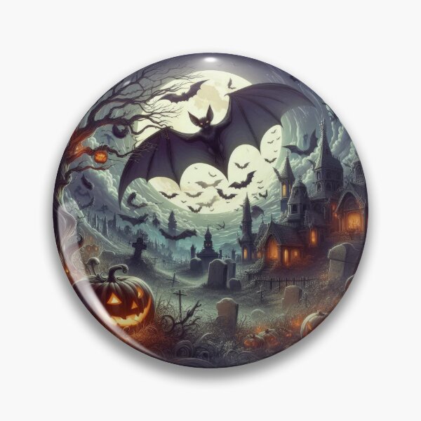Item preview, bat to cemeteries Halloween Pumpkin designed and sold by Expressions-Sel.