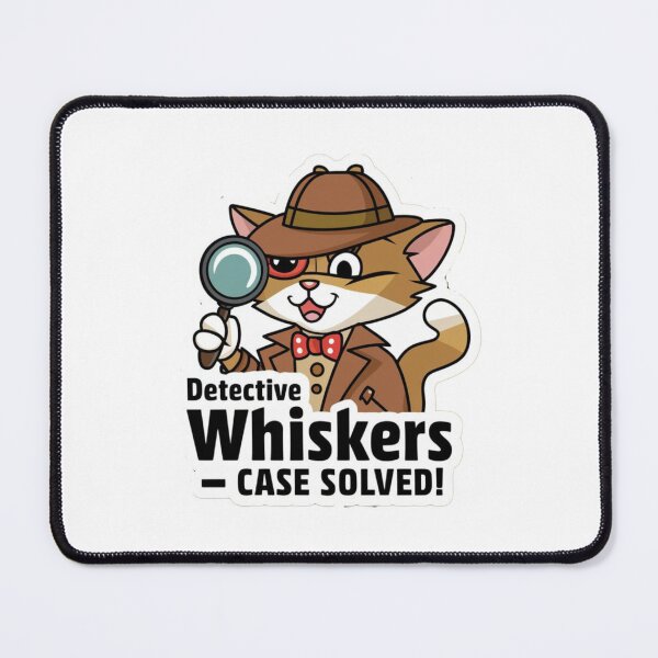 Item preview, Detective Whiskers – Cartoon Mystery Solver Sticker designed and sold by StyleSwitch.