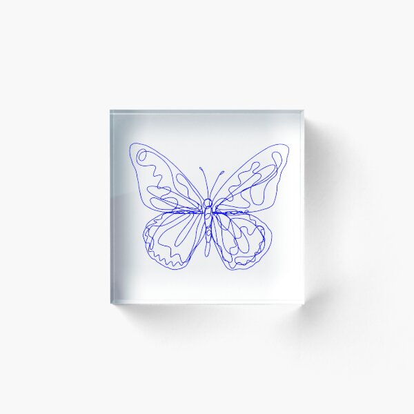 Item preview, Scribble Butterfly Line Drawing | Deep Blue | Artwork by Julia Healy designed and sold by Julia Healy.