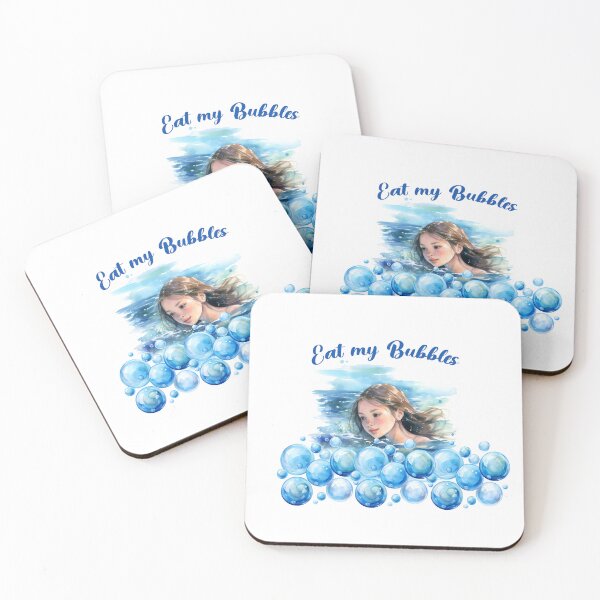 Item preview, Blue 'Eat My Bubbles' with Cute Little Swimmer Girl Design! designed and sold by AlexeyevZurga.
