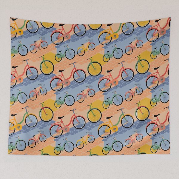 Item preview,  Road Bike Pattern with Colorful Bicycle  designed and sold by PatternInArt.
