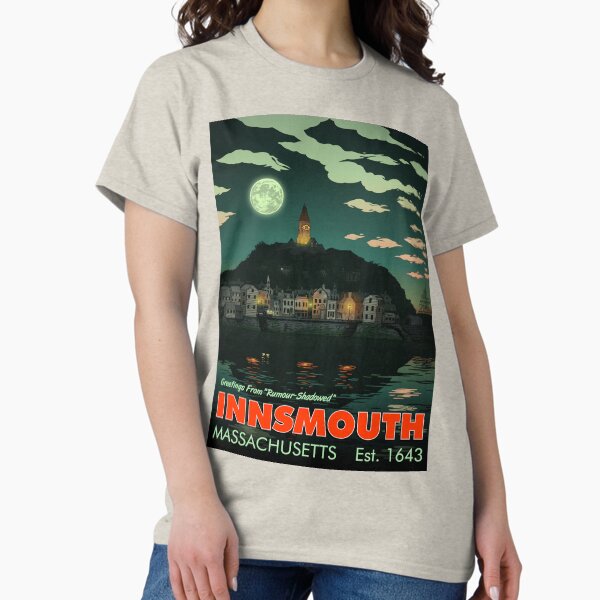 Vista previa del artículo con la obra «Saludos desde Innsmouth», diseñado y vendido por OtterSquad.