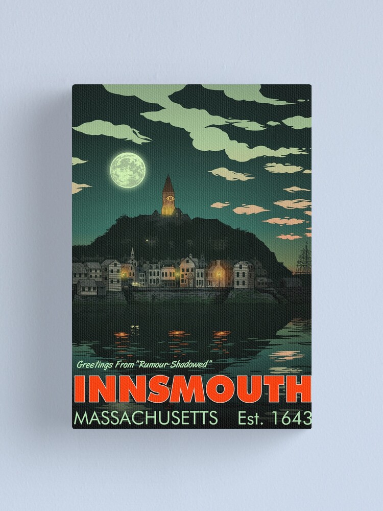 Alternate view of Greetings from Innsmouth, Mass Canvas Print
