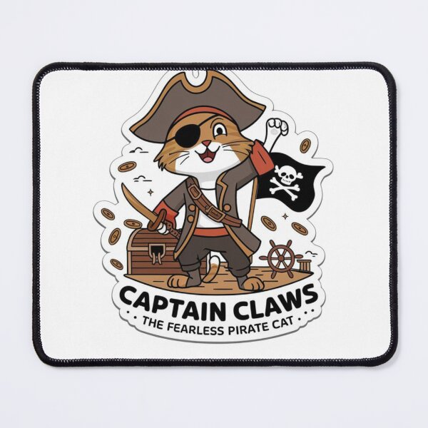 Item preview, Captain Claws – Cartoon Pirate Cat Sticker designed and sold by StyleSwitch.