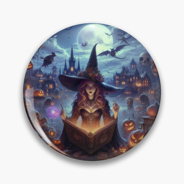 Item preview, witch with a magic book Halloween Pumpkin designed and sold by Expressions-Sel.