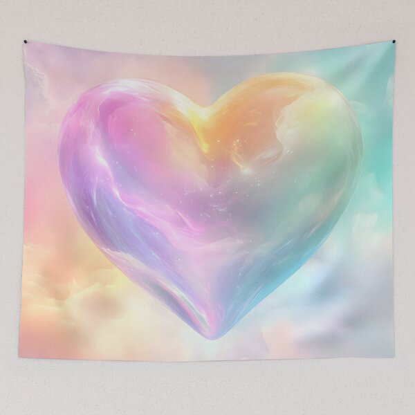 Item preview, Pastel Heartburst: Whimsical Rainbow Art & Designs designed and sold by AI-Only Creations.