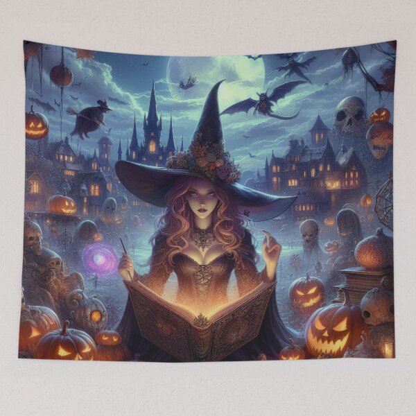Item preview, witch with a magic book Halloween Pumpkin designed and sold by Expressions-Sel.