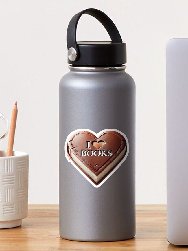Thumbnail 1 of 3, Sticker, I love Books Heart Shaped designed and sold by zeeteezofficial.
