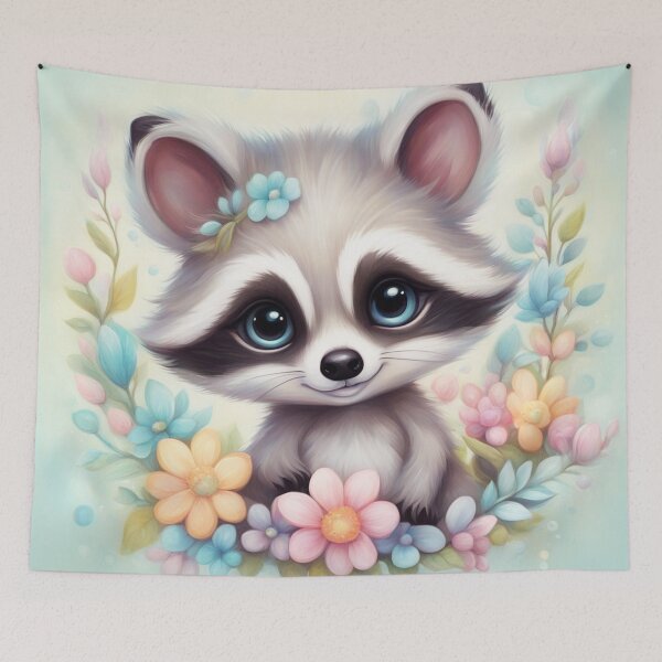 Item preview, Pastel Raccoon And Flowers designed and sold by J-CCreations.