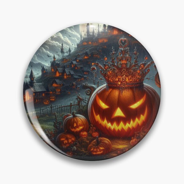 Item preview, king pumpkin with a gloomy palace Halloween Pumpkin designed and sold by Expressions-Sel.