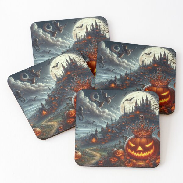 Item preview, king pumpkin with a gloomy palace Halloween Pumpkin designed and sold by Expressions-Sel.