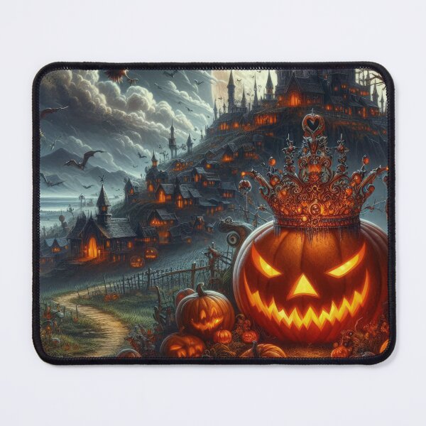Item preview, king pumpkin with a gloomy palace Halloween Pumpkin designed and sold by Expressions-Sel.