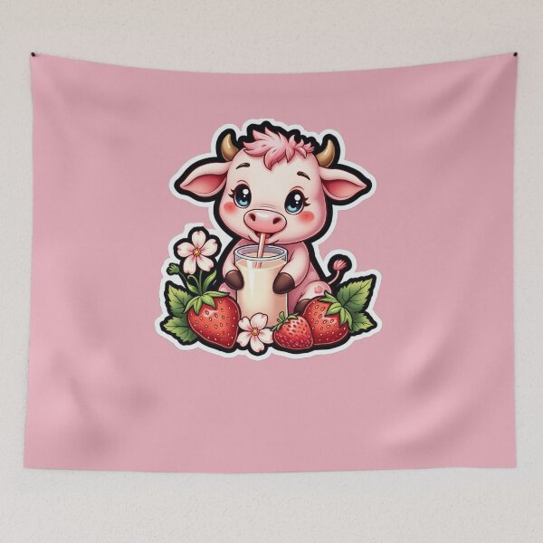 Item preview, Cute Cow & Strawberries designed and sold by bultpruf.