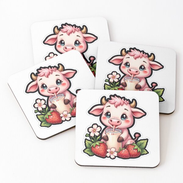 Item preview, Cute Cow & Strawberries designed and sold by bultpruf.