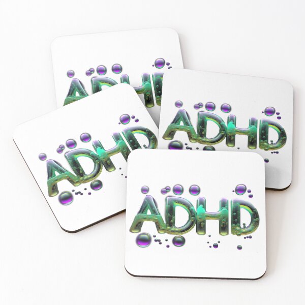 Item preview, The inscription "ADHD" on a white background -gel, colored bubbles designed and sold by My-fake-places.