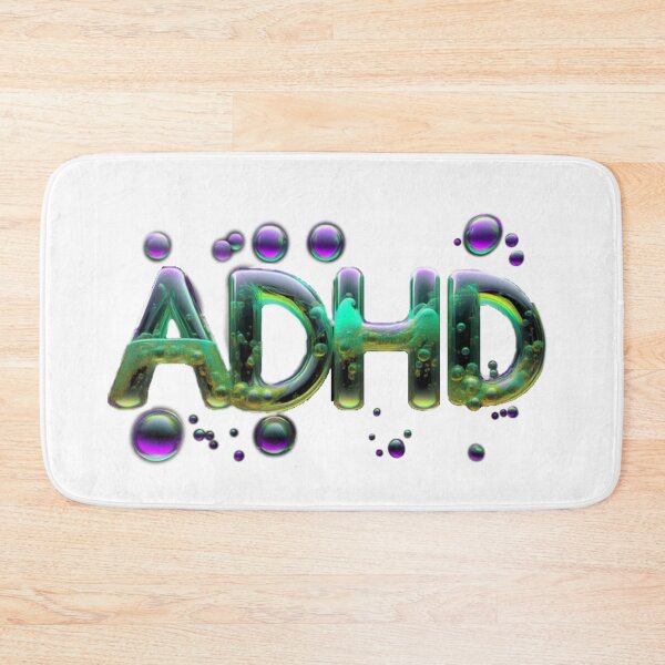 Item preview, The inscription "ADHD" on a white background -gel, colored bubbles designed and sold by My-fake-places.