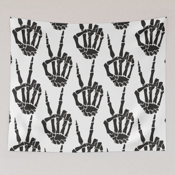 Item preview, Skeleton Fingers Flashing Peace Sign - Spooky and Cool Hand Gesture Art | Halloween designed and sold by ArtfullyJua.