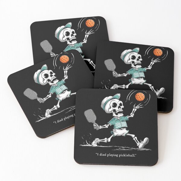 Item preview, I Died Playing Pickleball Skeleton Player Paddle  -  Xmas Halloween  designed and sold by Smix Pixels.