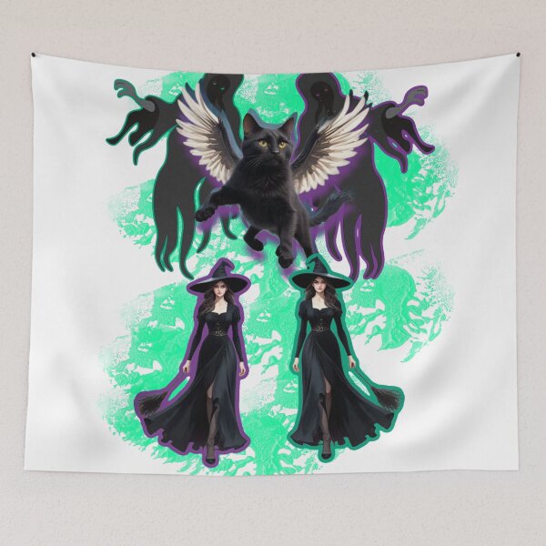Item preview, Witch, ghost and Cat with wings designed and sold by B.P.Fashion.