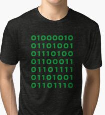 Bitcoin binary Tri-blend T-Shirt