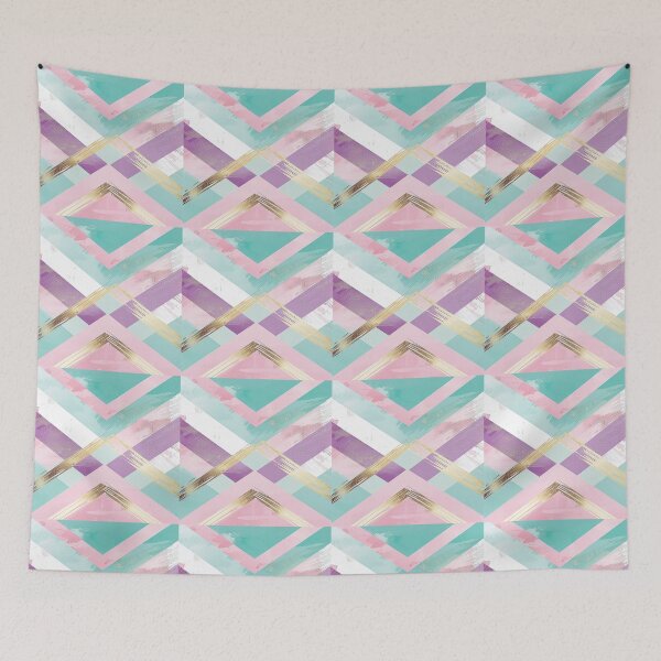 Item preview, Purple, Pink, and Turquoise Color Blocking With Flecks of Gold Aesthetic Design designed and sold by squishmuffin101.