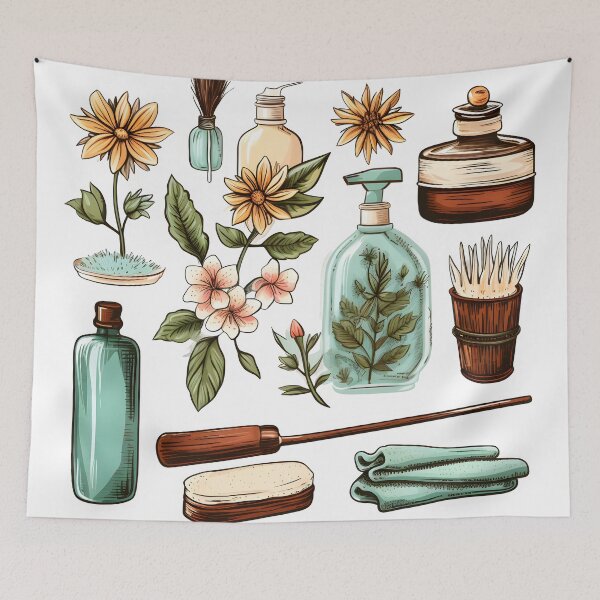 Item preview, Cue Self-Care Illustrations - Wholesome Wellness and Relaxation Art designed and sold by ArtfullyJua.