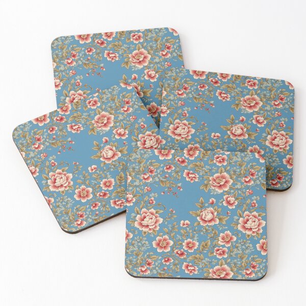 Item preview, Blue Floral Chintz Pattern Print designed and sold by FlowerMeFlorals.