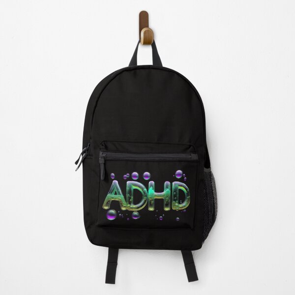 Item preview, The inscription "ADHD" on a black background -gel, colored bubbles designed and sold by My-fake-places.