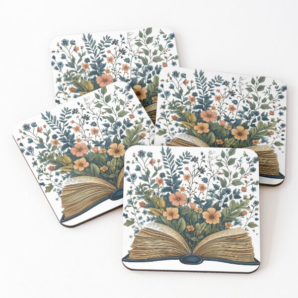 Item preview, Open Book with Blooming Flowers - Literary Magic and Nature-Inspired Art designed and sold by ArtfullyJua.