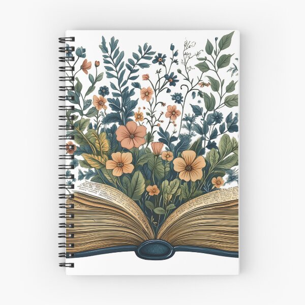Item preview, Open Book with Blooming Flowers - Literary Magic and Nature-Inspired Art designed and sold by ArtfullyJua.