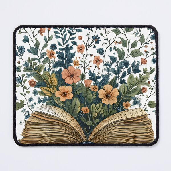 Item preview, Open Book with Blooming Flowers - Literary Magic and Nature-Inspired Art designed and sold by ArtfullyJua.