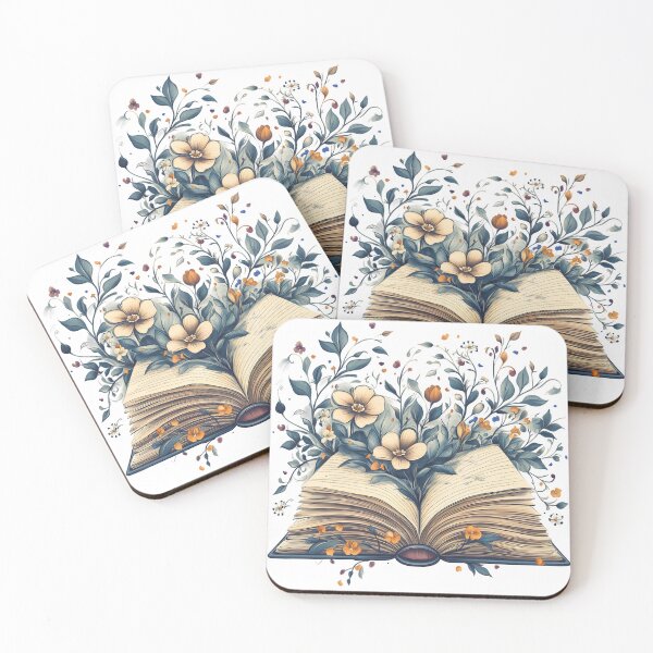 Item preview, An Open Book with Blooming Flowers - Literary Magic and Nature-Inspired Art designed and sold by ArtfullyJua.
