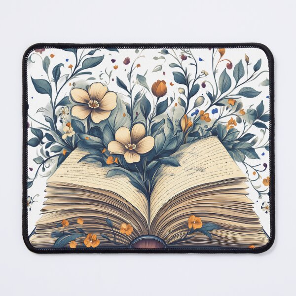 Item preview, An Open Book with Blooming Flowers - Literary Magic and Nature-Inspired Art designed and sold by ArtfullyJua.