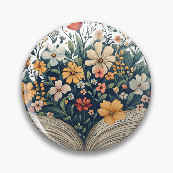 Item preview, An Open Book with Blooming Flowers - Literary Magic and Nature-Inspired Art designed and sold by ArtfullyJua.