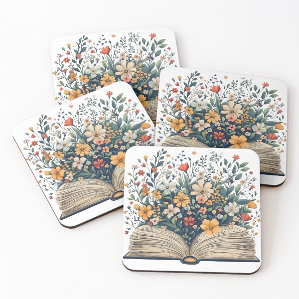 Item preview, An Open Book with Blooming Flowers - Literary Magic and Nature-Inspired Art designed and sold by ArtfullyJua.
