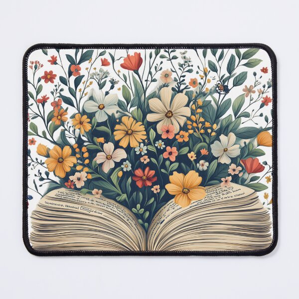 Item preview, An Open Book with Blooming Flowers - Literary Magic and Nature-Inspired Art designed and sold by ArtfullyJua.