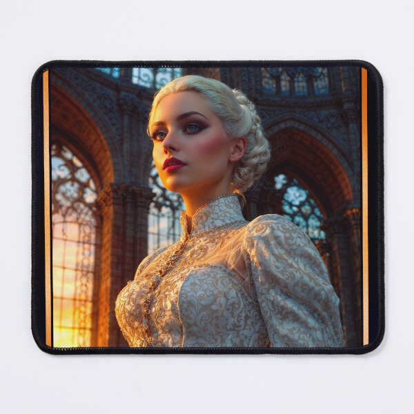Item preview, Regal Portrait Of Princess Marianna Theadorous In A Gothic Cathedral Stunning AI Concept Art by Xzendor7 designed and sold by Xzendor7 Digital Art Creations.