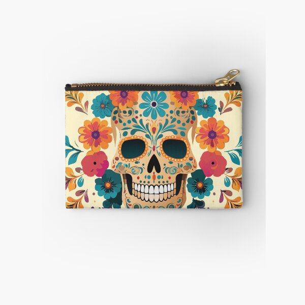 Item preview, Happy skull surrounded by flowers designed and sold by WDDesignShop.