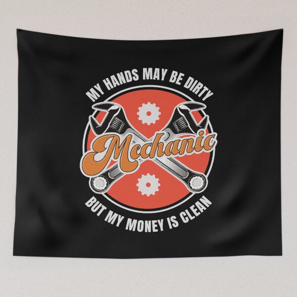 Item preview, Hands Dirty, But Money Is Clean Vintage Mechanic designed and sold by thecatcouch.