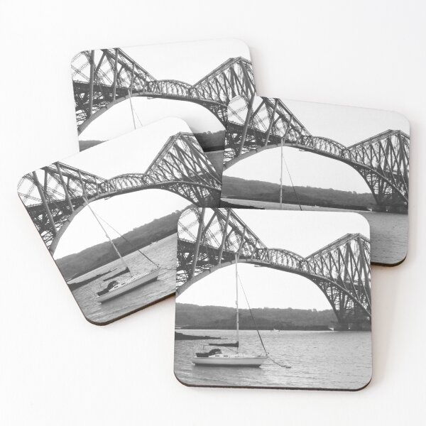 Item preview, Forth Rail Bridge & Boat - Black & White designed and sold by Stone & Sky Photography.