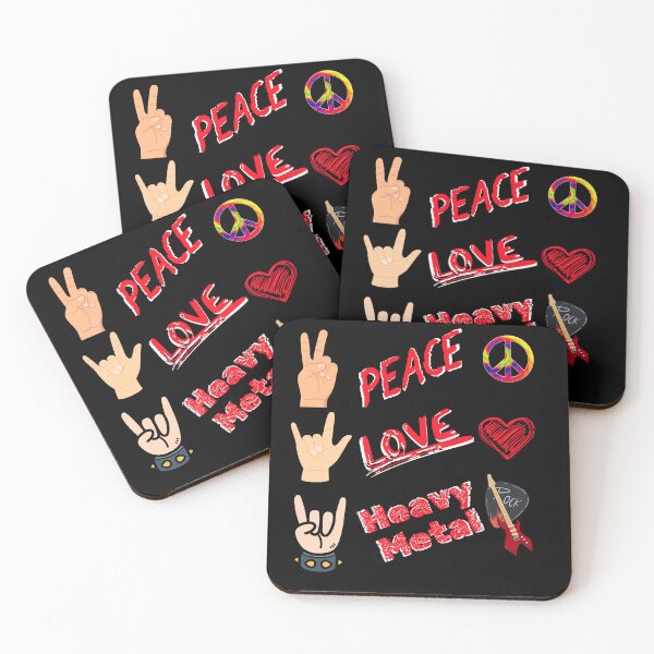Item preview, Peace, Love, Heavy Metal designed and sold by GeeksLoveDogs.