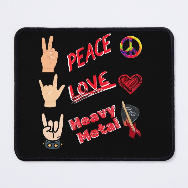 Item preview, Peace, Love, Heavy Metal designed and sold by GeeksLoveDogs.