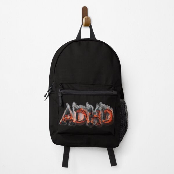 Item preview, The inscription "ADHD" on a black background - fire, ash and smoke.1 designed and sold by My-fake-places.