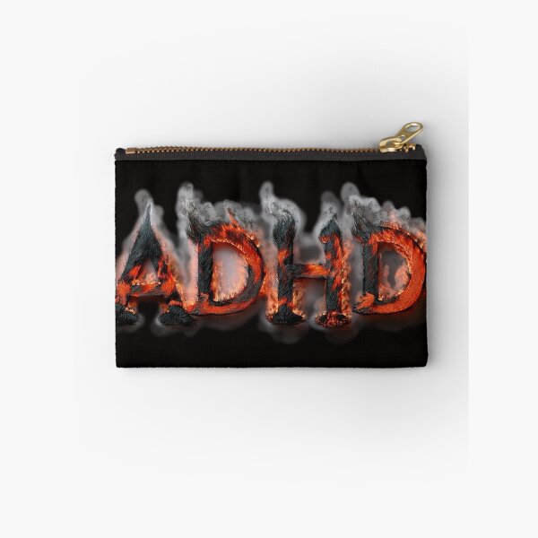 Item preview, The inscription "ADHD" on a black background - fire, ash and smoke.1 designed and sold by My-fake-places.